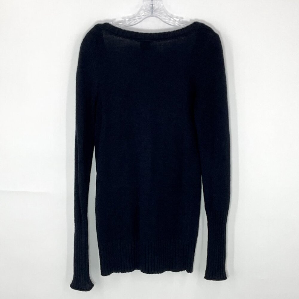 Abercrombie & Fitch Sweater Women Medium Navy V-Neck 100% Cotton Pullover - Picture 6 of 12